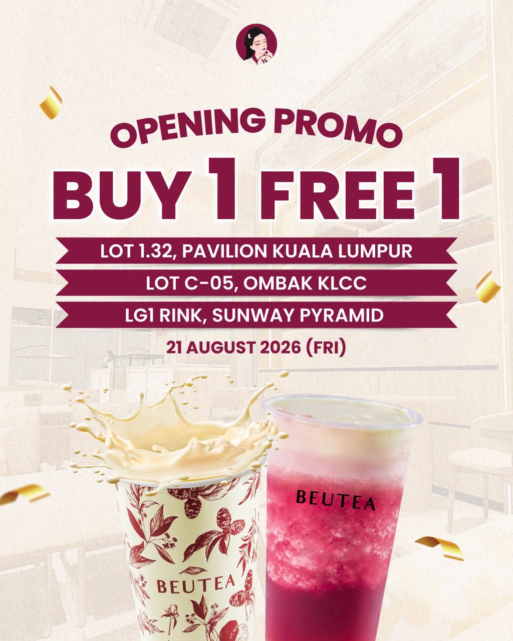 Beutea buy 1 free 1 at selected location
