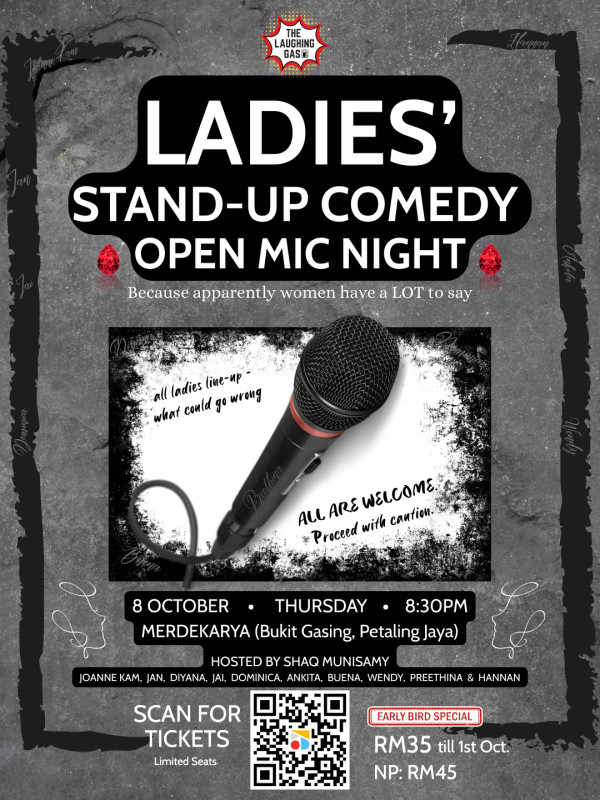 LADIES' STAND-UP COMEDY OPEN MIC NIGHT - 8TH OCTOBER